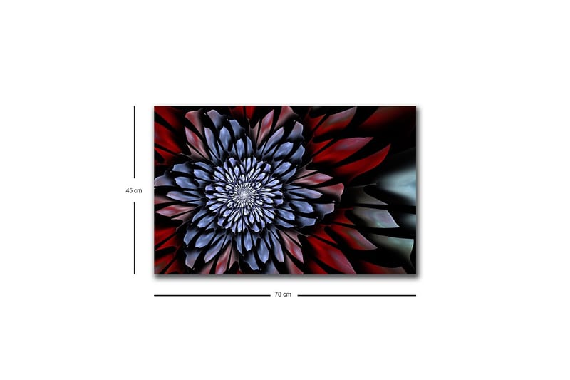 Canvastavla med LED-belysning - Abstrakt blomma med djupa färger - Mörkblå / Röd / Svart - Inredning & dekor - Tavlor & konst - Canvastavla