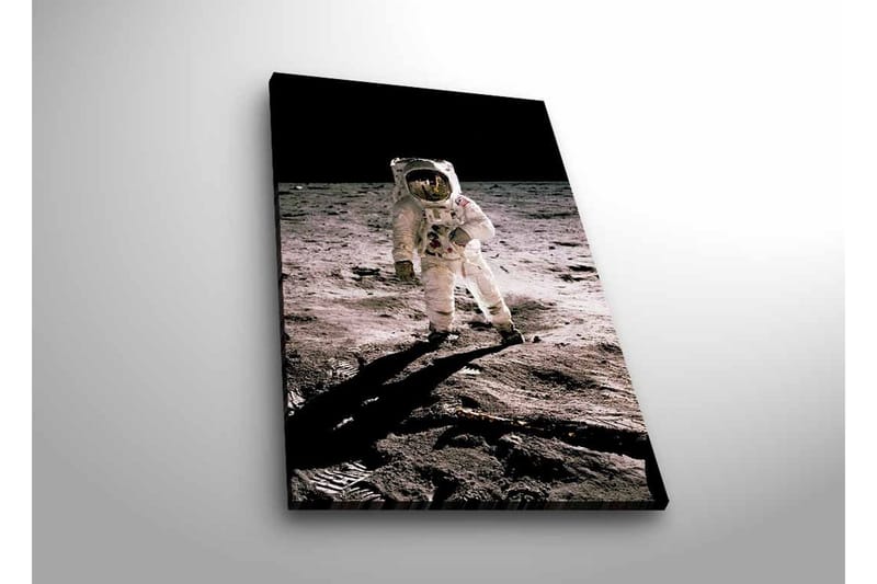 Canvastavla med LED-belysning - Astronaut på månens yta - Svart / Grå / Vit - Inredning & dekor - Tavlor & konst - Canvastavla
