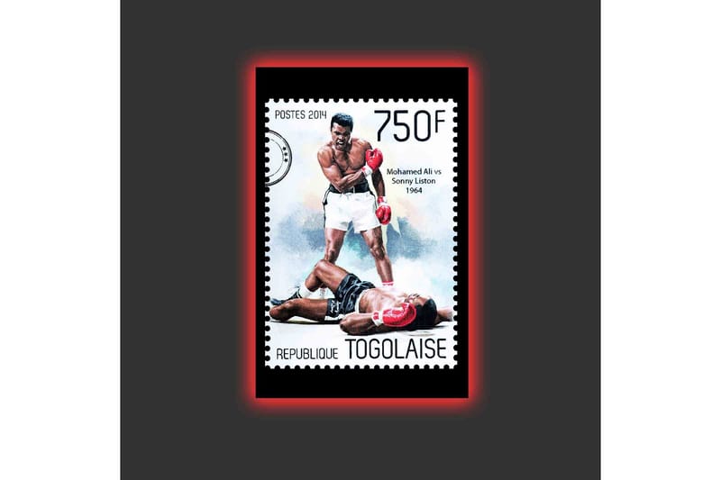 Canvastavla med LED-belysning - Boxningsmatch mellan två kända boxare - Röd / Svart / Vit - Inredning & dekor - Tavlor & konst - Canvastavla