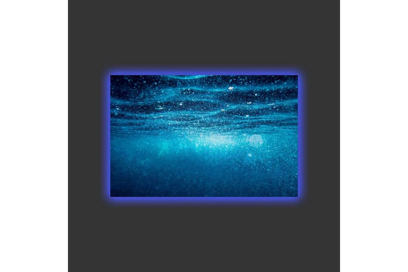 Canvastavla med LED-belysning - Djupblå havslandskap med ljusreflexer - Mörkblå / Turkos - Inredning & dekor - Tavlor & konst - Canvastavla