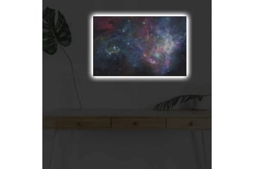Canvastavla med LED-belysning - Färgrik galax med stjärnor och nebulosor - Blå / Lila / Röd - Inredning & dekor - Tavlor & konst - Canvastavla