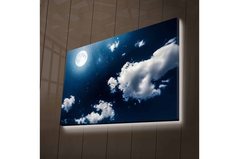 Canvastavla med LED-belysning - Ståtlig rosa träd i en färgglad äng - Inredning & dekor - Tavlor & konst - Canvastavla