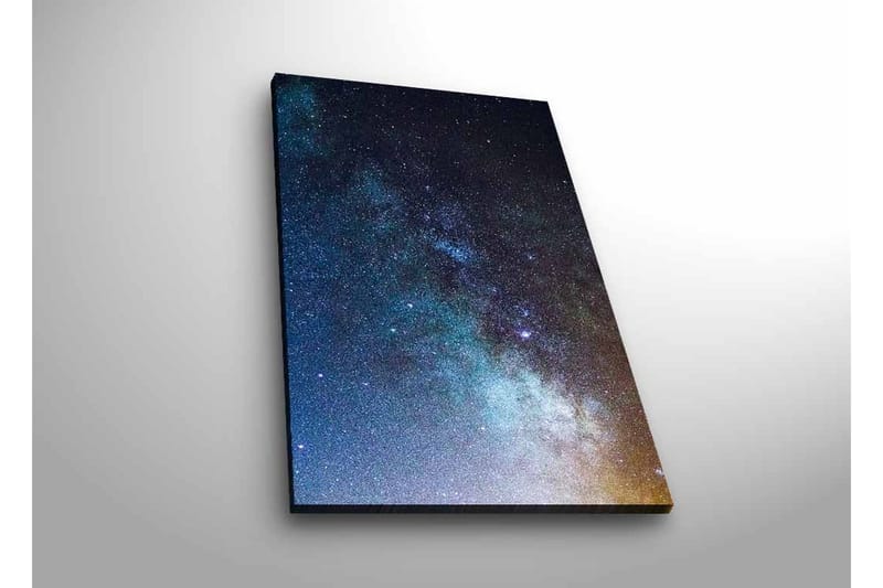 Canvastavla med LED-belysning - Stjärnfull natthimmel med galaxer och stjärnor - Mörkblå / Svart / Ljusblå - Inredning & dekor - Tavlor & konst - Canvastavla