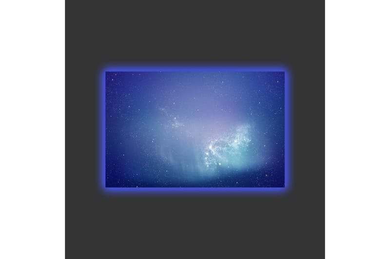 Canvastavla med LED-belysning - Stjärnspäckad galax i djupblått och lila - Djupblå / Lila / Turkos - Inredning & dekor - Tavlor & konst - Canvastavla