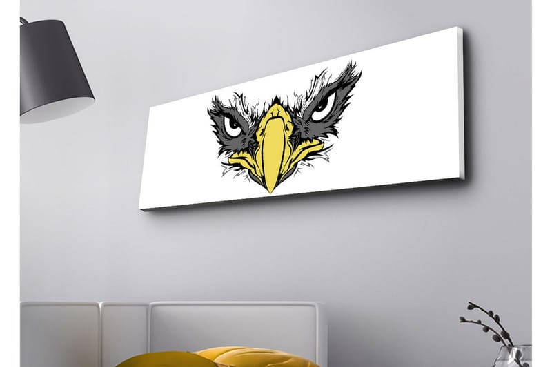 Canvastavla med LED-belysning - Vildsint örn med intensiva ögon - Svart / Gult / Vitt - Inredning & dekor - Tavlor & konst - Canvastavla