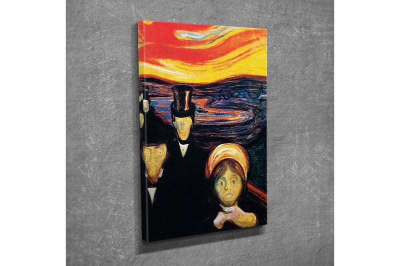 Canvastavla - Mörk silhuett av människor med en intensivt färgad himmel i bakgrunden - Röd / Svart / Gul - Inredning & dekor - Tavlor & konst - Canvastavla