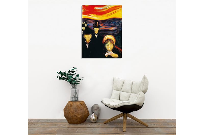 Canvastavla - Mörk silhuett av människor med en intensivt färgad himmel i bakgrunden - Röd / Svart / Gul - Inredning & dekor - Tavlor & konst - Canvastavla