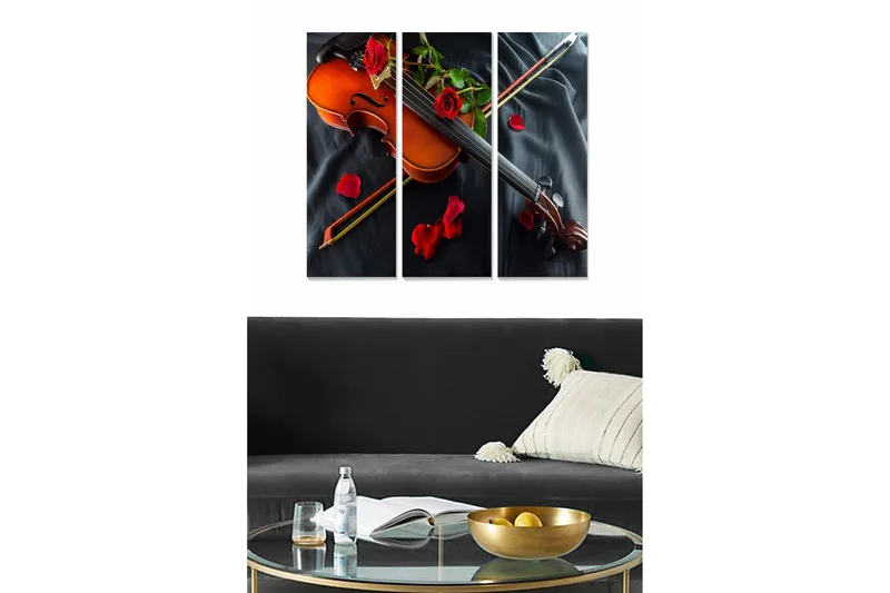 Canvastavla Music 3-pack Flerfärgad, 20x50 cm