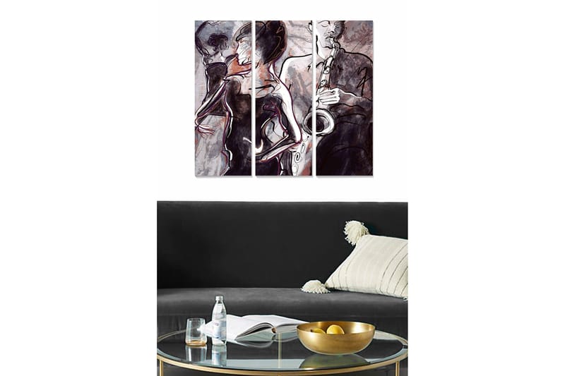 Canvastavla Music 3-pack Flerfärgad - 20x50 cm - Inredning & dekor - Tavlor & konst - Canvastavla