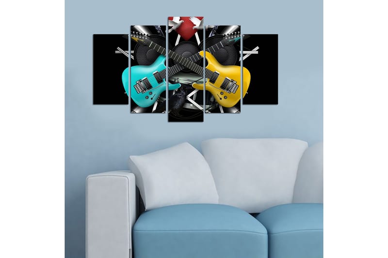 Canvastavla Music 5-pack Flerfärgad - 20x60 cm - Inredning & dekor - Tavlor & konst - Canvastavla