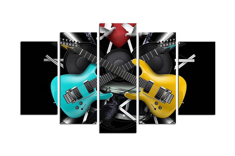 CANVASTAVLA Music 5-pack Flerfärgad 20x60 cm - Inredning & dekor - Tavlor & konst - Canvastavla
