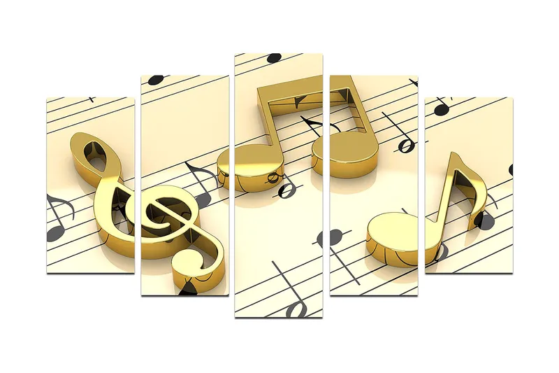 Canvastavla Music 5-pack Flerfärgad, 20x60 cm