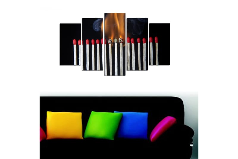 Canvastavla Music 5-pack Flerfärgad - 20x60 cm - Inredning & dekor - Tavlor & konst - Canvastavla