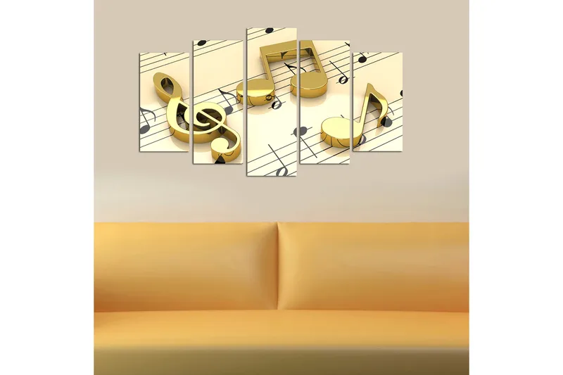 Canvastavla Music 5-pack Flerfärgad - 20x60 cm - Inredning & dekor - Tavlor & konst - Canvastavla