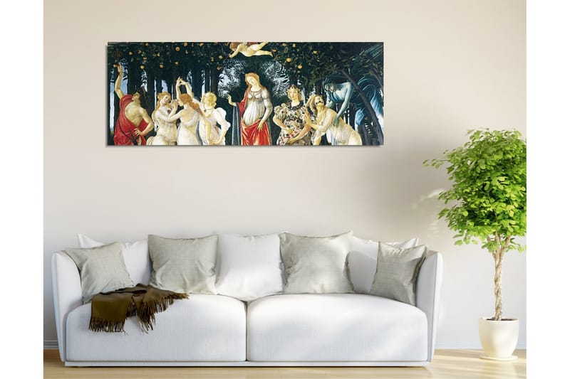Canvastavla - Mytologisk scen med kvinnliga gestalter i en fruktträdgård - Grön / Hudfärg / Röd - Inredning & dekor - Tavlor & konst - Canvastavla
