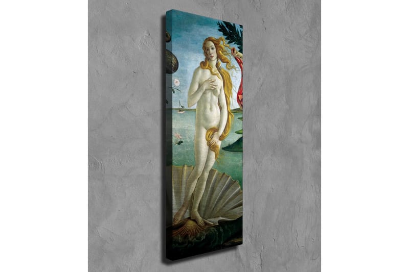 Canvastavla - Naken kvinna som står på en snäcka vid havet - Ljusblå / Hudfärgad / Grön - Inredning & dekor - Tavlor & konst - Canvastavla