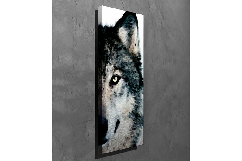 Canvastavla - Närbild av en vargs ansikte med intensiva ögon - Grå / Svart / Vit - Inredning & dekor - Tavlor & konst - Canvastavla