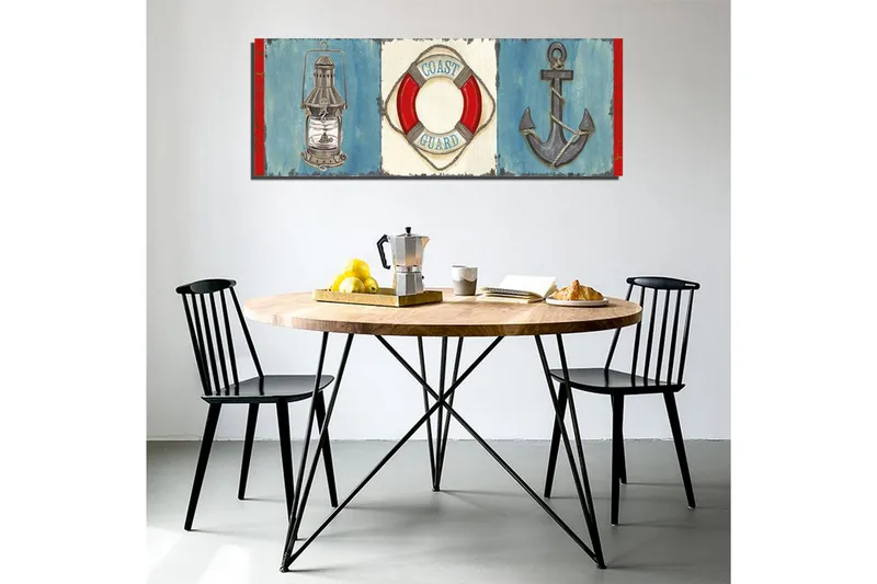 Canvastavla Navy ankare livboj - Blå/Röd - Inredning & dekor - Tavlor & konst - Canvastavla