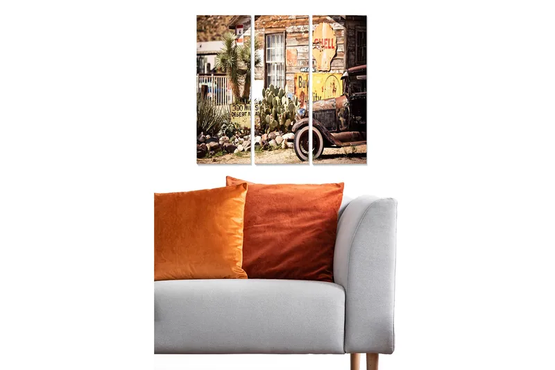 Canvastavla Nostalgic 3-pack Flerfärgad, 20x50 cm