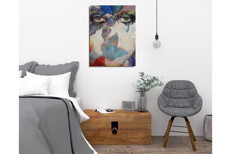 Canvastavla - Ögon med abstrakta färgtoner och drömlik bakgrund - Grön / Blå / Rosa - Inredning & dekor - Tavlor & konst - Canvastavla
