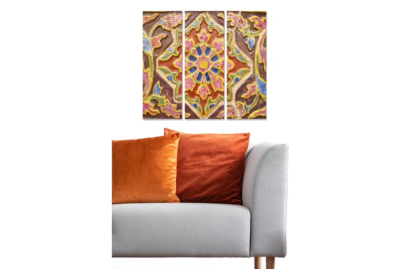 Canvastavla Oriental 3-pack Flerfärgad, 20x50 cm