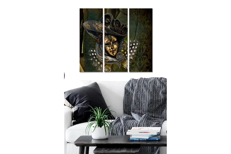 Canvastavla Oriental 3-pack Flerfärgad, 20x50 cm