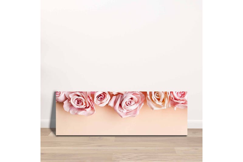 Canvastavla - Rosa rosor i mjuka nyanser mot en ljus bakgrund - Ljusrosa / Mörkrosa / Beige - Inredning & dekor - Tavlor & konst - Canvastavla