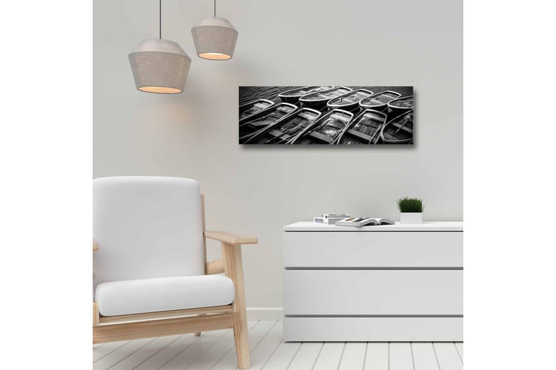 Canvastavla - Samling av båtar i svartvitt - Svart / Grå / Vit - Inredning & dekor - Tavlor & konst - Canvastavla