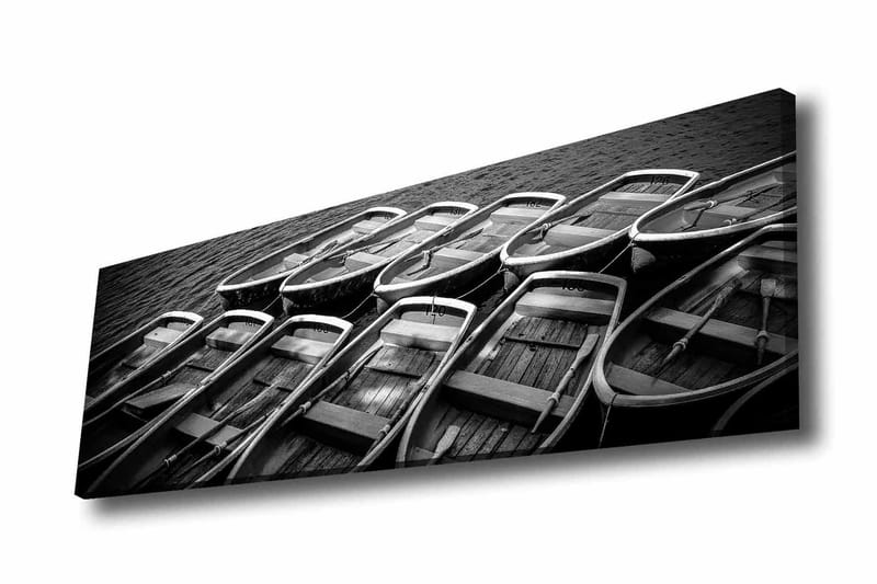 Canvastavla - Samling av båtar i svartvitt - Svart / Grå / Vit - Inredning & dekor - Tavlor & konst - Canvastavla