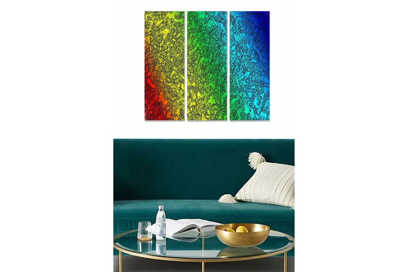 Canvastavla Scenic 3-pack Flerfärgad, 20x50 cm