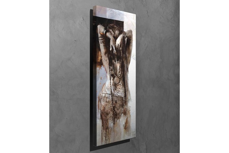 Canvastavla - Sensuell kvinna med uppsatt hår i en abstrakt komposition - Brunt / Beige / Vitt - Inredning & dekor - Tavlor & konst - Canvastavla