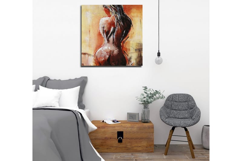 Canvastavla - Sensuell nakenfigur med fokus på ryggen - Terrakotta / Beige / Svart - Inredning & dekor - Tavlor & konst - Canvastavla