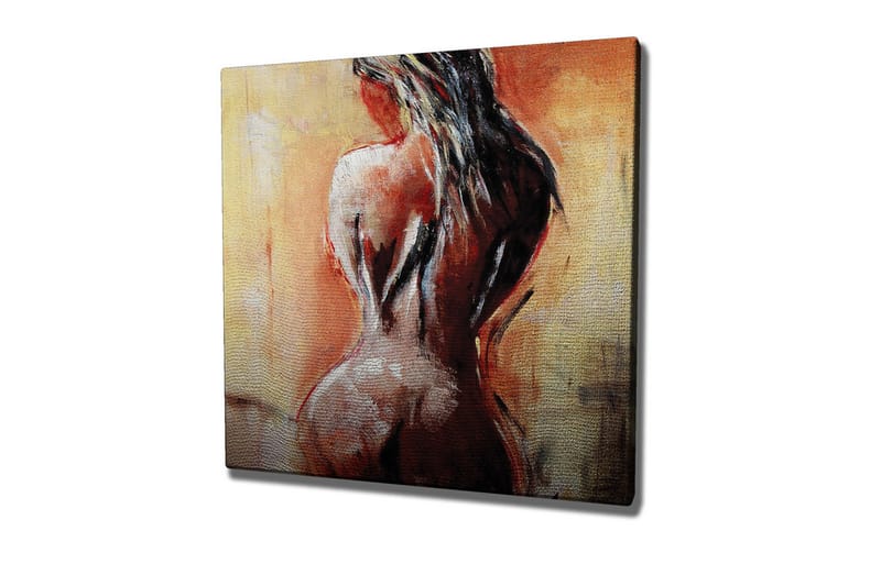 Canvastavla - Sensuell nakenfigur med fokus på ryggen, Terrakotta / Beige / Svart