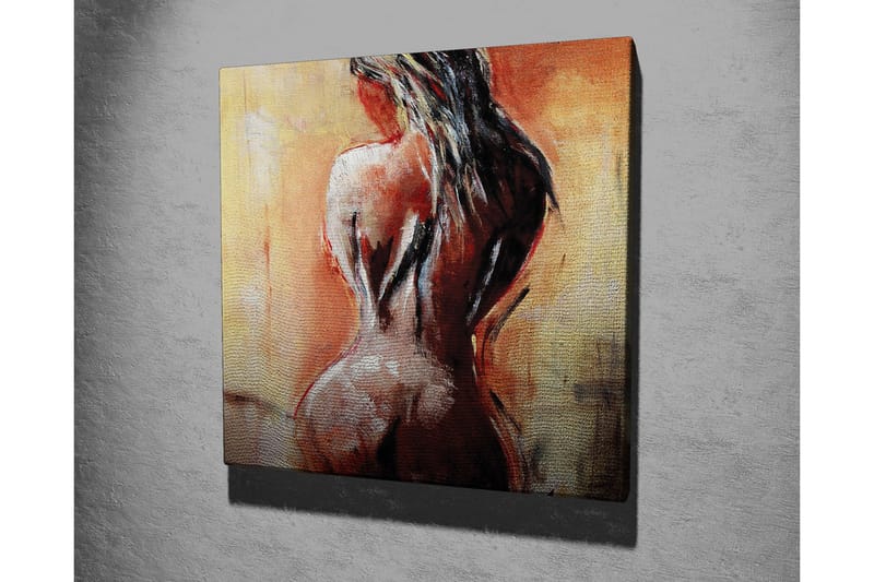 Canvastavla - Sensuell nakenfigur med fokus på ryggen - Terrakotta / Beige / Svart - Inredning & dekor - Tavlor & konst - Canvastavla