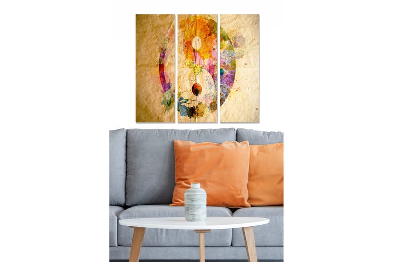 Canvastavla Signs 3-pack Flerfärgad, 20x50 cm