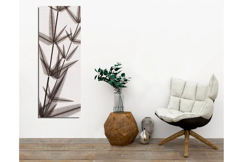 Canvastavla - Silhuett av bambuskott i svartvitt - Svart / Grå / Vit - Inredning & dekor - Tavlor & konst - Canvastavla