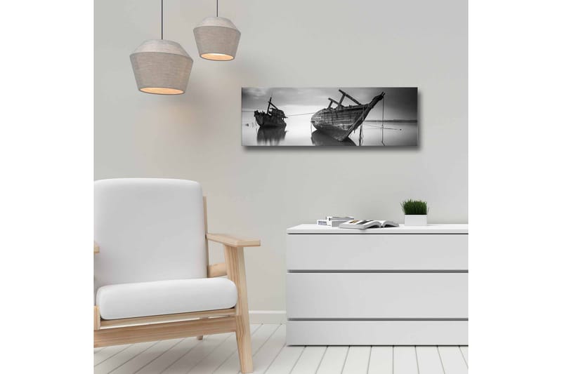Canvastavla - Skeppsvrak i stilla vatten - Svart / Vitt / Grått - Inredning & dekor - Tavlor & konst - Canvastavla