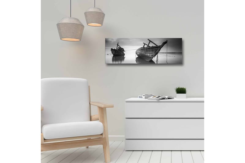 Canvastavla - Skeppsvrak i stilla vatten - Svart / Vitt / Grått - Inredning & dekor - Tavlor & konst - Canvastavla