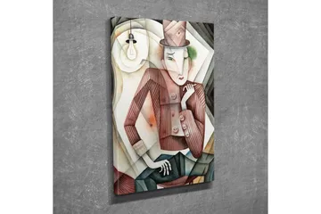 Canvastavla - Stiliserad man i hatt med en mystisk blick - Brun / Grön / Beige - Inredning & dekor - Tavlor & konst - Canvastavla