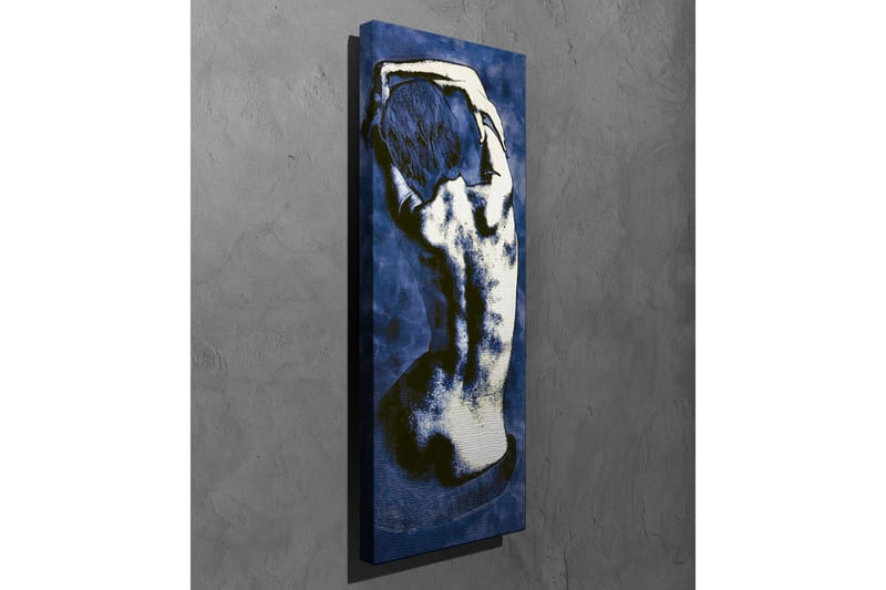 Canvastavla - Stiliserad rygg av en naken människa i en elegant pose - Mörkblå / Vit - Inredning & dekor - Tavlor & konst - Canvastavla