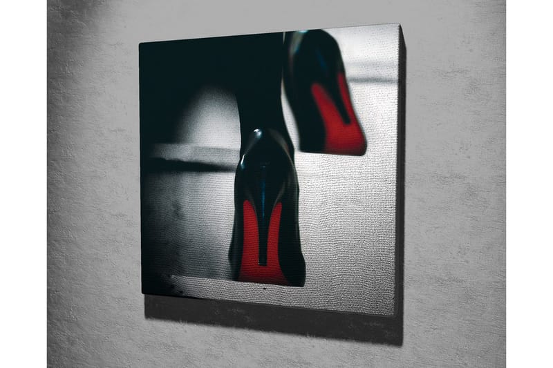 Canvastavla - Svarta högklackade skor med röda detaljer - Svart / Röd - Inredning & dekor - Tavlor & konst - Canvastavla