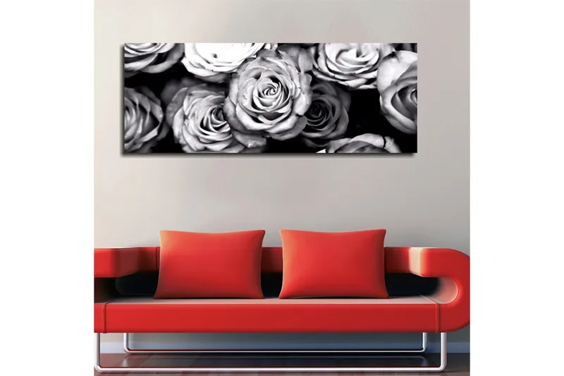 Canvastavla Svartvita rosor - Svart/Vit - Inredning & dekor - Tavlor & konst - Canvastavla