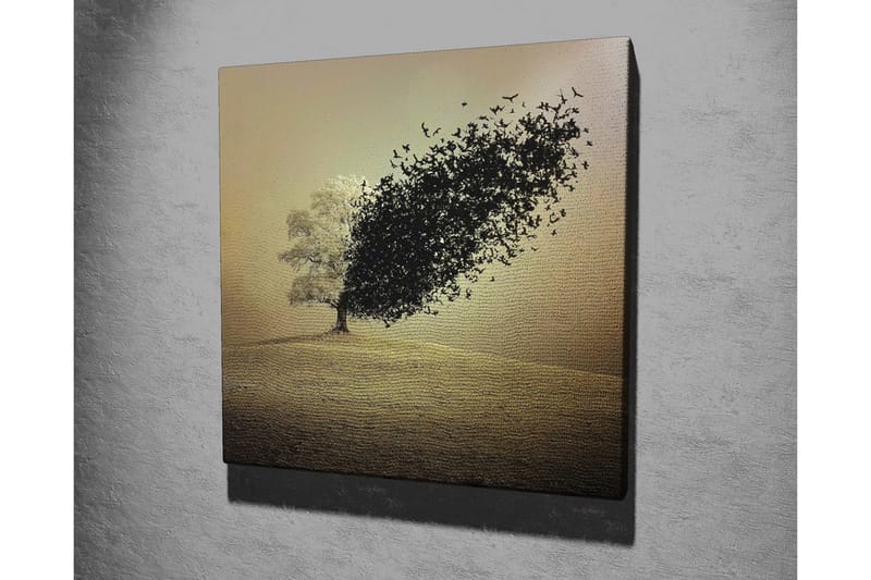 Canvastavla - Träd som förvandlas till en svärm av fåglar - Svart / Grå / Beige - Inredning & dekor - Tavlor & konst - Canvastavla