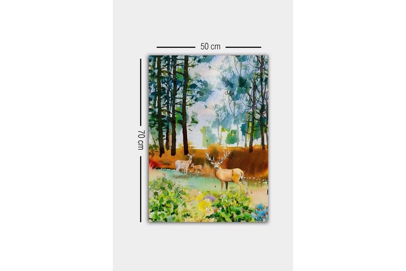 Canvastavla - Vackra hjortar i en skogsmiljö - Grön / Brun / Beige - Inredning & dekor - Tavlor & konst - Canvastavla
