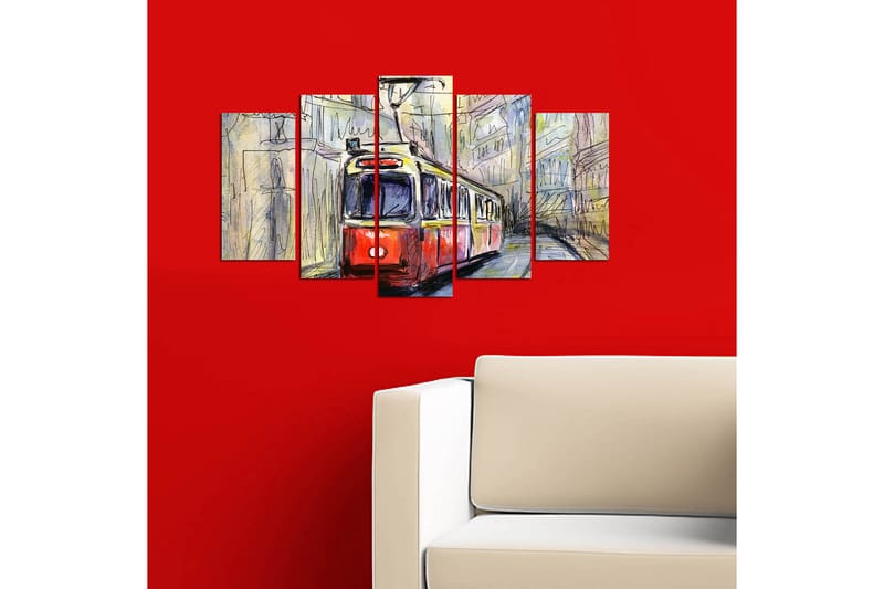 CANVASTAVLA Vehicles 5-pack Flerfärgad 20x60 cm - Inredning & dekor - Tavlor & konst - Canvastavla