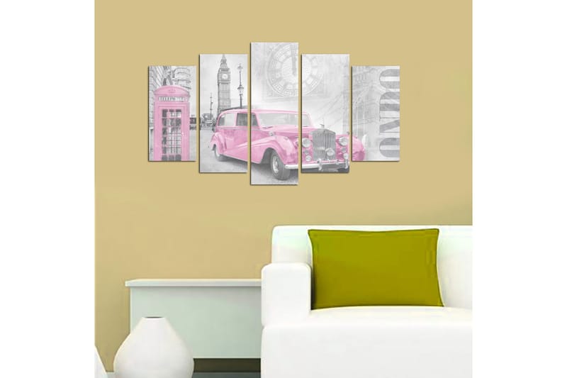 Canvastavla Vehicles 5-pack Flerfärgad - 20x60 cm - Inredning & dekor - Tavlor & konst - Canvastavla