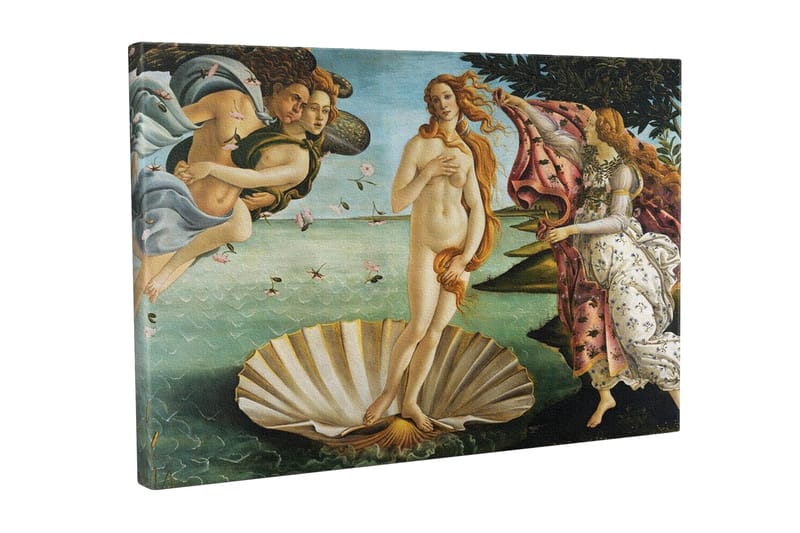 Canvastavla - Venus som stiger ur havet på en snäcka - Hudton / Himmelsblå / Grön - Inredning & dekor - Tavlor & konst - Canvastavla