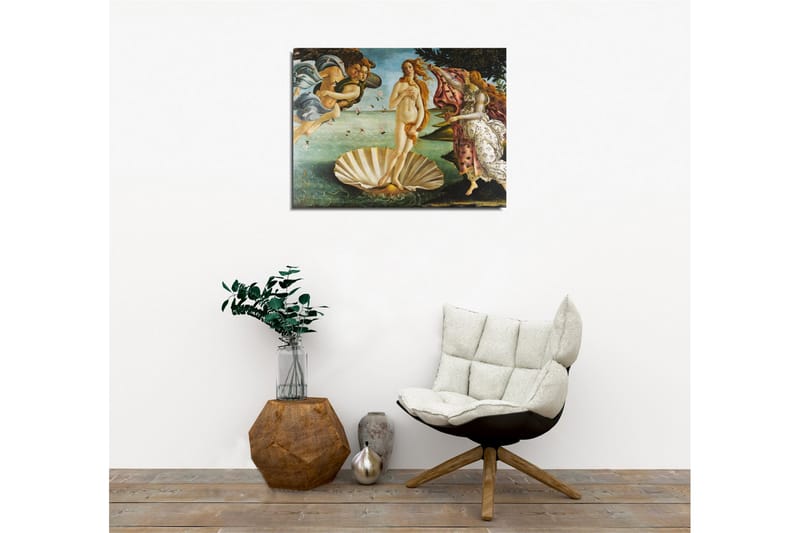 Canvastavla - Venus som stiger ur havet på en snäcka - Hudton / Himmelsblå / Grön - Inredning & dekor - Tavlor & konst - Canvastavla