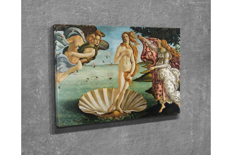 Canvastavla - Venus som stiger ur havet på en snäcka - Hudton / Himmelsblå / Grön - Inredning & dekor - Tavlor & konst - Canvastavla