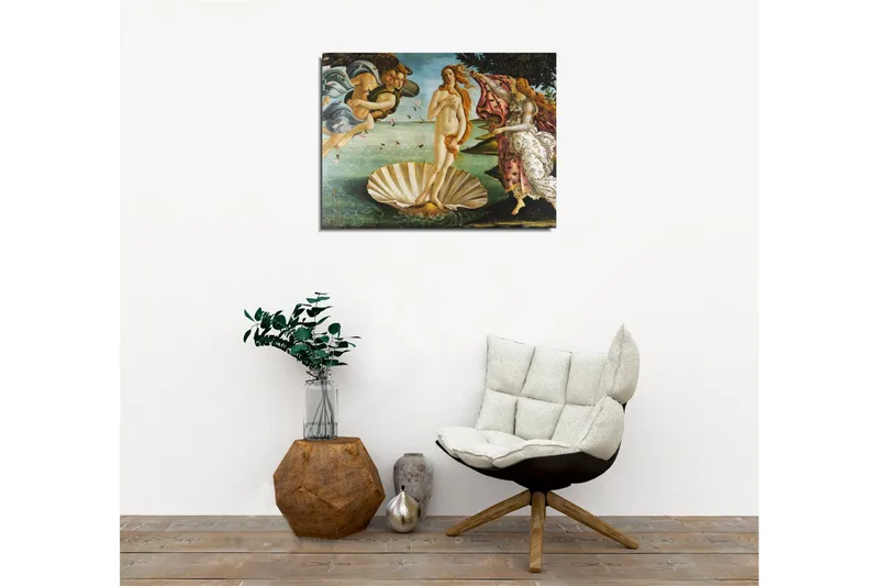 Canvastavla - Venus som stiger ur havet på en snäcka - Hudton / Himmelsblå / Grön - Inredning & dekor - Tavlor & konst - Canvastavla